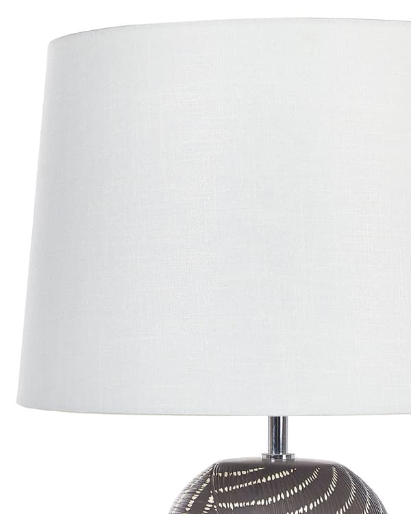 Bordlampe Sort Keramisk Sokkel 63 cm Hvit Stoffskjerm Klassisk Nattbordlampe