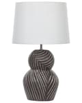 Miniatyrbilde 1 av 11: Bordlampe Sort Keramisk Sokkel 63 cm Hvit Stoffskjerm Klassisk Nattbordlampe