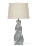 Miniatyrbilde 5 av 10: Bordlampe Grå Keramikk Bomull Jute 71 cm Kremhvit stoffskjerm Klassisk design Håndlaget Nattlampe