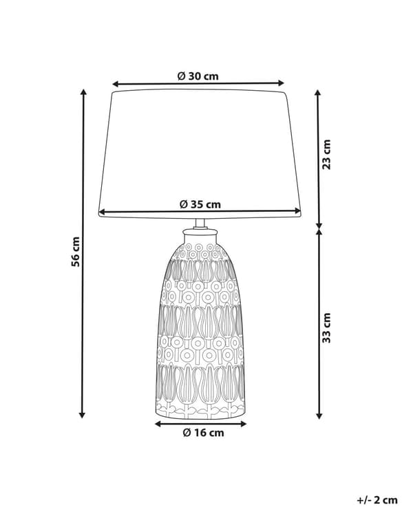 Bordlampe Rosa Keramisk Utsmykket Base Hvit Stoffskjerm Boho Rustikk Design Hjem Belysning