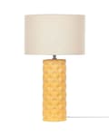 Miniatyrbilde 6 av 11: Bordlampe Gul Keramikk 49 cm Geometrisk Mønster Beige Trommeskjerm Nattbord Stue Soveromsbelysning