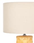 Miniatyrbilde 7 av 11: Bordlampe Gul Keramikk 49 cm Geometrisk Mønster Beige Trommeskjerm Nattbord Stue Soveromsbelysning