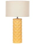 Miniatyrbilde 1 av 11: Bordlampe Gul Keramikk 49 cm Geometrisk Mønster Beige Trommeskjerm Nattbord Stue Soveromsbelysning