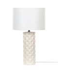Miniatyrbilde 5 av 10: Bordlampe Lys Beige Keramikk 49 cm Geometrisk Mønster Hvit Stue Soveromsbelysning