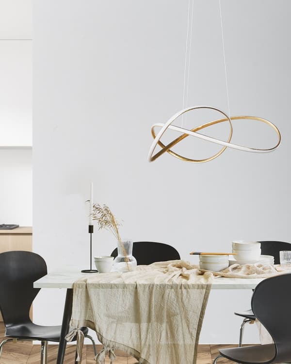 Pendellampe gull LED-lys knuteform moderne glamour