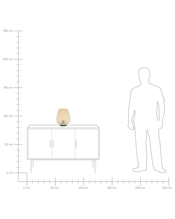 Bordlampe Lyst Tre Bambus 30 cm Bohostil Hjemmedekor Tilbehør