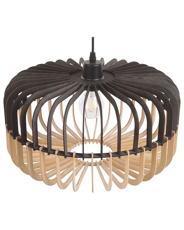 Pendellampe Lyst tre Svart MDF ø 40 cm 1 lyskilde Skandinavisk stil Belysning Taklampe