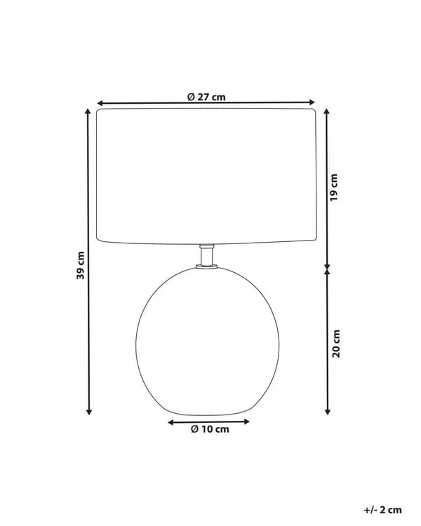 Bordlampe Svart Keramisk Unik Form Hvit Moderne Design