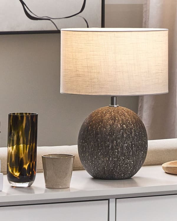Bordlampe Svart Keramisk Unik Form Hvit Moderne Design