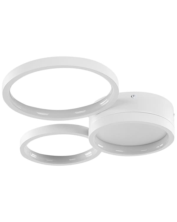 Taklampe Hvit Stål Aluminium Integrert LED-lys Rund from 3 Lampeskjermer Dekorativ Moderne Belysning