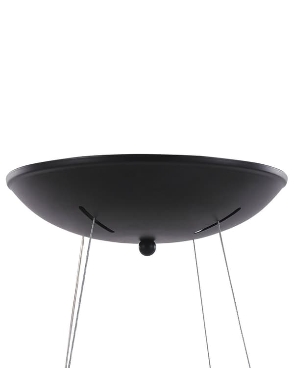 Pendellampe svart stål ø 60 cm integrert LED-lys ring rund form moderne belysning