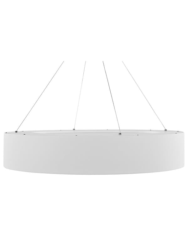 Pendellampe hvit stål ø 60 cm integrert LED-lys ring rund form moderne belysning
