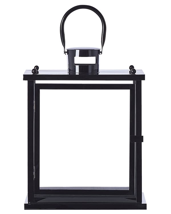 Lanterne Metall Svart 29 cm rustfritt stål lys lykt