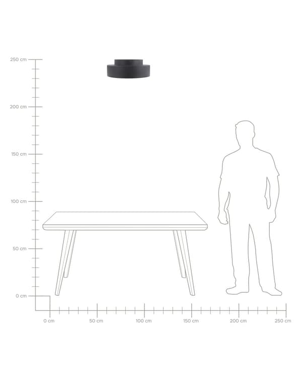 Taklampe Svart Stål 45 cm LED-lys Rund form Dekorativ Moderne Belysning