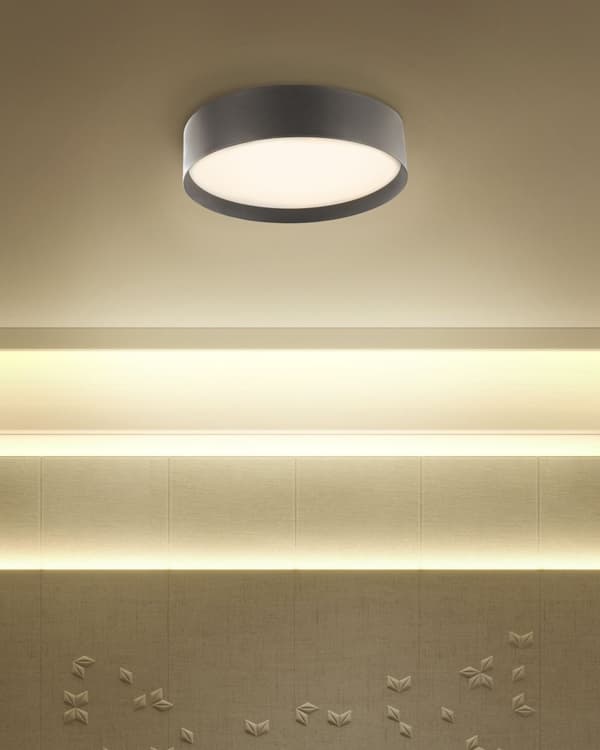 Taklampe Svart Stål 45 cm LED-lys Rund form Dekorativ Moderne Belysning