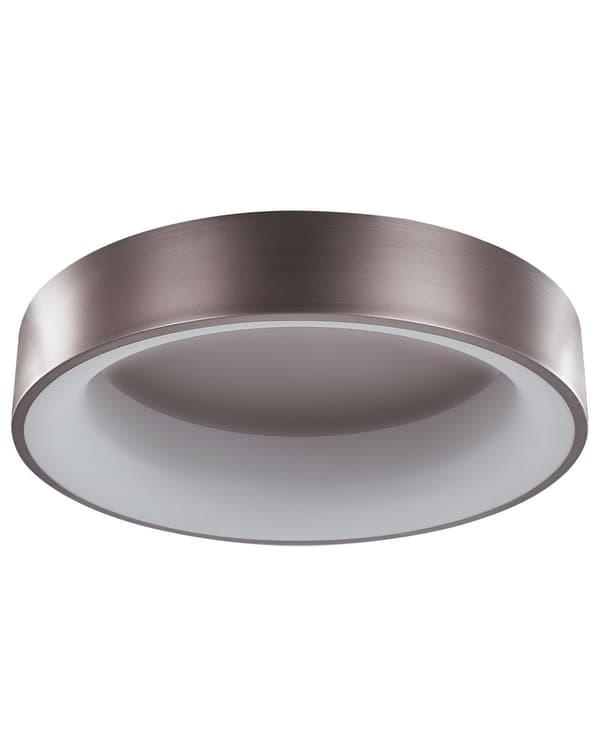 Taklampe lysebrun syntetisk materiale stål integrert LED-lys rund form dekorativ moderne belysning