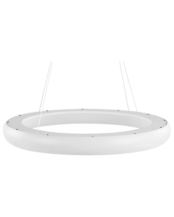 Pendellampe Hvit Stål Aluminium ø 60 cm Integrert LED-lys Ring Rund form Hengende Moderne design Belysning