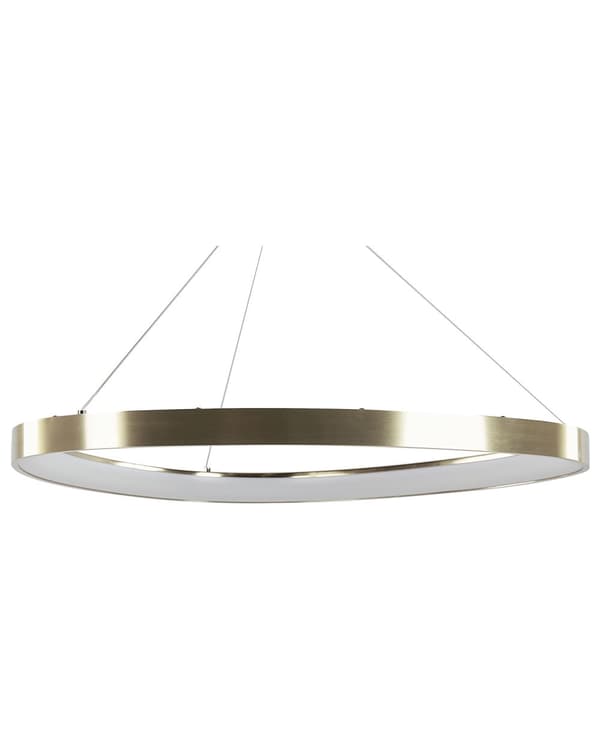 Pendellampe gull metall integrert LED-lys rund form hengende moderne belysning