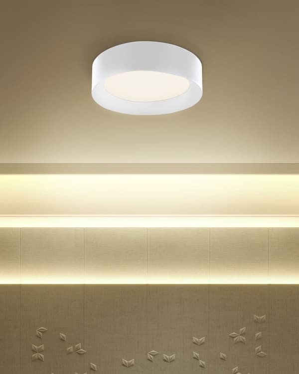 Taklampe Hvit Stål 45 cm Integrert LED-lys Rund form dekorativ Moderne Belysning