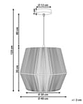 Miniatyrbilde 3 av 10: Pendellampe svart papirsnor naturlig materiale skjerm justerbar ledning boho belysning hengende lys