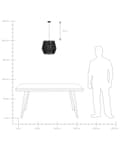 Miniatyrbilde 10 av 10: Pendellampe svart papirsnor naturlig materiale skjerm justerbar ledning boho belysning hengende lys