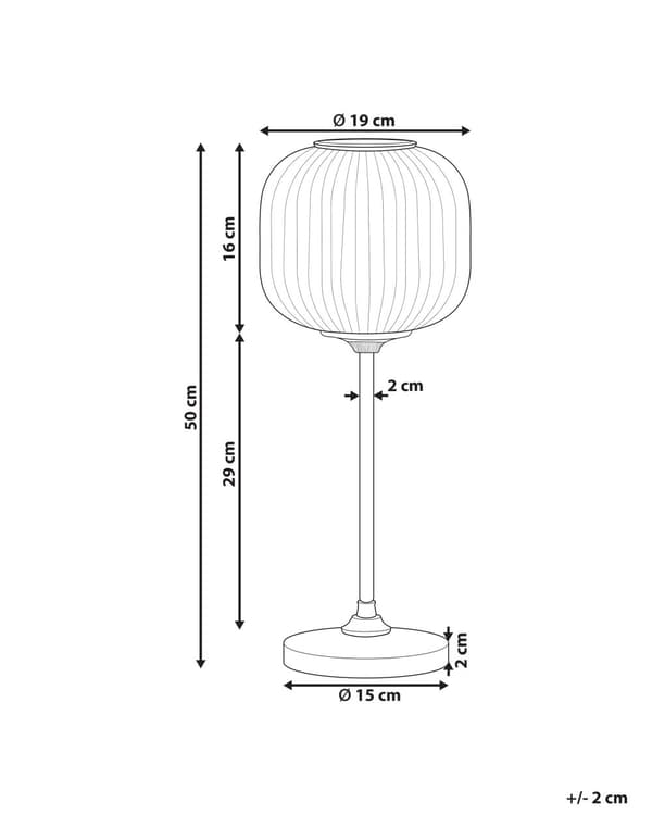Bordlampe Svart Grå glassjern 50 cm Globeskjerm Nattbord Lys Soverom Stue Retro Klassisk