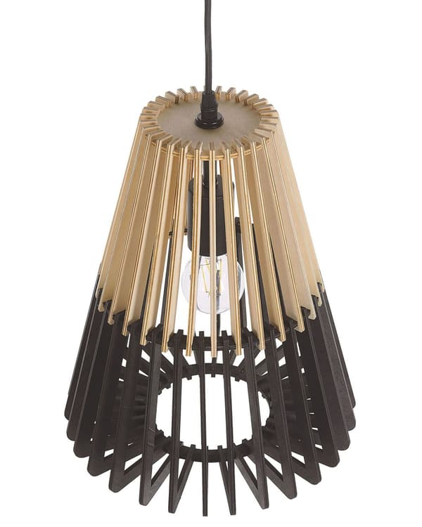 Hengelampe Pendellampe 121 cm Lyst Tre Svart Skandinavisk Design