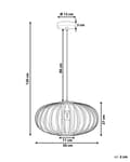Miniatyrbilde 3 av 10: Pendellampe Lampe Lampe i Tre Bambus Oval Skjerm Hengende Taklampe