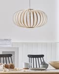 Miniatyrbilde 4 av 10: Pendellampe Lampe Lampe i Tre Bambus Oval Skjerm Hengende Taklampe