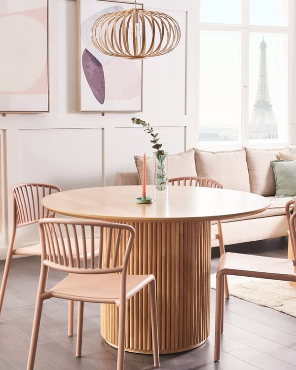 Pendellampe Lampe Lampe i Tre Bambus Oval Skjerm Hengende Taklampe