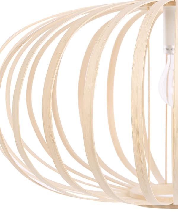 Pendellampe Lampe Lampe i Tre Bambus Oval Skjerm Hengende Taklampe