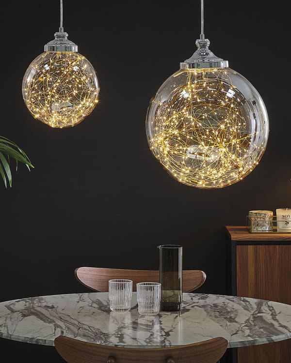 Pendellampe Glass Svart Kuleformet Moderne design Belysning Lampe Dekor