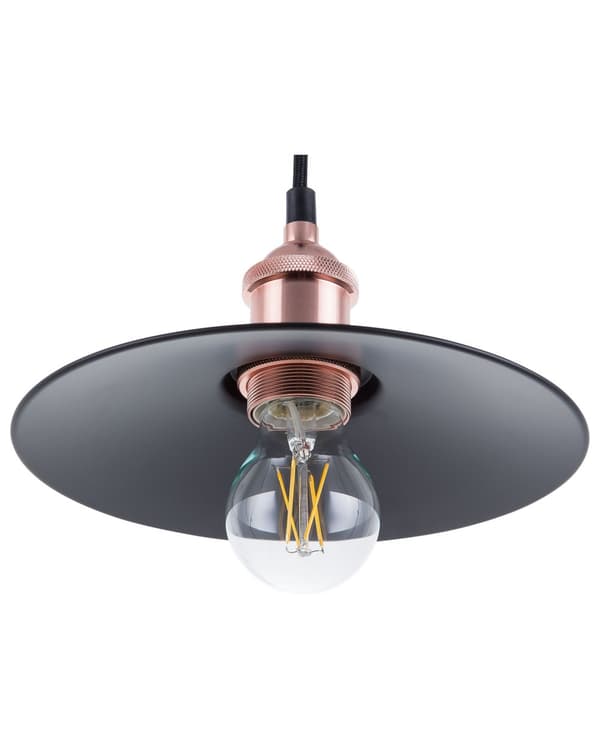 Sett med 3 Pendellamper i Svart Metall Taklampe i Industriell Stil 22 cm