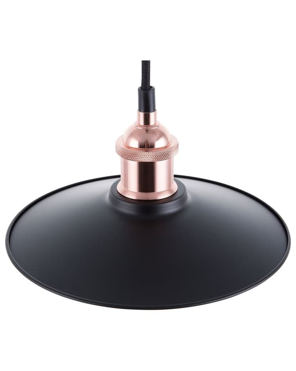 Sett med 3 Pendellamper i Svart Metall Taklampe i Industriell Stil 22 cm