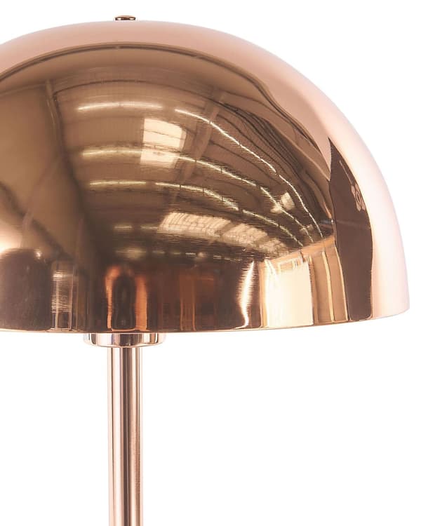 Bordlampe Kobber Metall Glanset Kobber Rund Skjerm Nattlampe Skrivebordslampe Skrivebordslampe