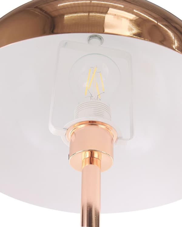 Bordlampe Kobber Metall Glanset Kobber Rund Skjerm Nattlampe Skrivebordslampe Skrivebordslampe