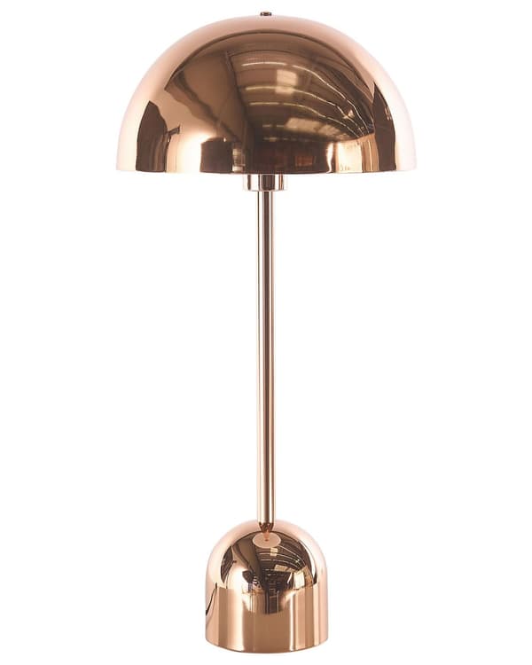 Bordlampe Kobber Metall Glanset Kobber Rund Skjerm Nattlampe Skrivebordslampe Skrivebordslampe