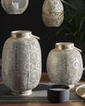 Miniatyrbilde 4 av 7: Lanterne Gull Metall 30 cm Med lysholder i glass Gjennombrutt design Orientalsk Boho