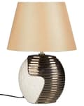 Miniatyrbilde 5 av 11: Bordlampe Gull Keramisk Base Stoff Trommeskjerm Nattbordslampe