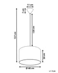 Miniatyrbilde 3 av 8: Pendellampe Blå Stoff ø 45 cm 1 lys Trommeformet lampeskjerm Taklampe Moderne Dekorativ Stue Spisestue