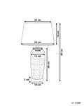 Miniatyrbilde 3 av 10: Bordlampe Beige Hvit Keramikk 48 cm Mønster Striper Klassisk skjerm Tradisjonell stil Belysning