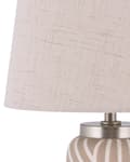Miniatyrbilde 7 av 10: Bordlampe Beige Hvit Keramikk 48 cm Mønster Striper Klassisk skjerm Tradisjonell stil Belysning
