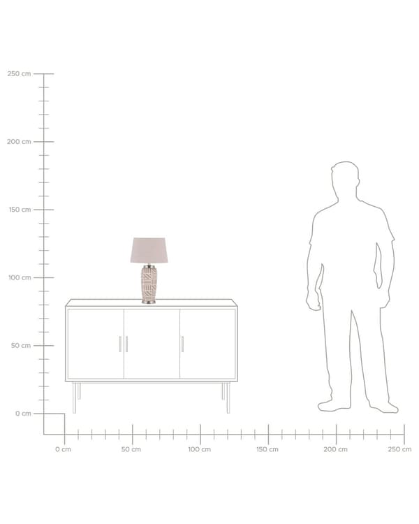Bordlampe Beige Hvit Keramikk 48 cm Mønster Striper Klassisk skjerm Tradisjonell stil Belysning
