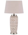 Miniatyrbilde 1 av 10: Bordlampe Beige Hvit Keramikk 48 cm Mønster Striper Klassisk skjerm Tradisjonell stil Belysning