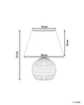Miniatyrbilde 3 av 10: Bordlampe Off-White keramikksokkel Kunstsilkeskjerm Kegleformet nattbordslampe kremfarget
