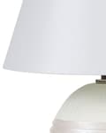 Miniatyrbilde 6 av 10: Bordlampe Off-White keramikksokkel Kunstsilkeskjerm Kegleformet nattbordslampe kremfarget