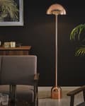 Miniatyrbilde 5 av 11: Gulvlampe Kobber Metall 158 cm Glanset Kobber Rund Skjerm Stue Lys