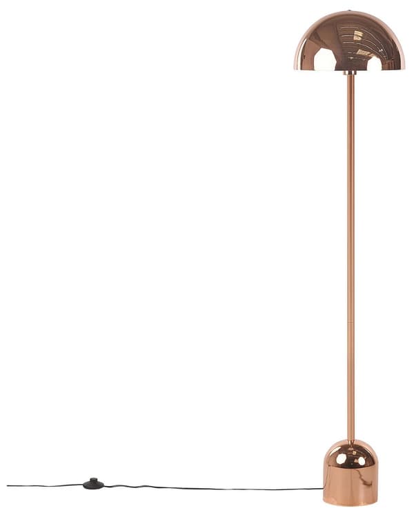 Gulvlampe Kobber Metall 158 cm Glanset Kobber Rund Skjerm Stue Lys