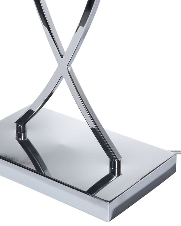 Bordlampe Sølv Metall Hvit Rektangulær Skjerm 62 cm Moderne Stue