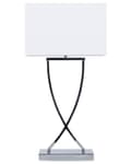 Miniatyrbilde 1 av 9: Bordlampe Sølv Metall Hvit Rektangulær Skjerm 62 cm Moderne Stue
